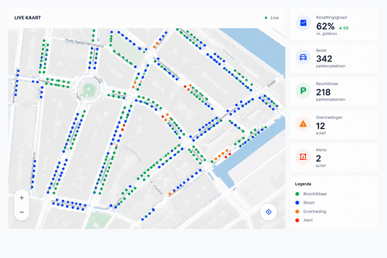 De publieke live parkeerkaart